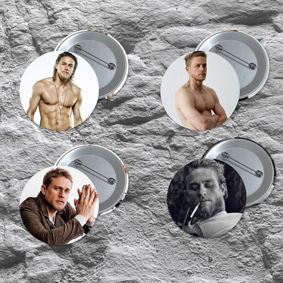 Charlie Hunnam Other - Charlie Hunnam 1.5 inch Pinback Button 4 Pack Actor Pins Stocking Stuffer